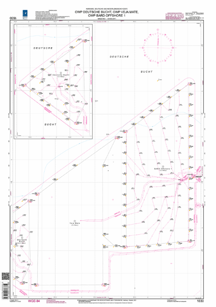 Duitse kaart 1830 - OWP Deutsche Bucht, OWP Veja Mate, OWP BARD Offshore 1